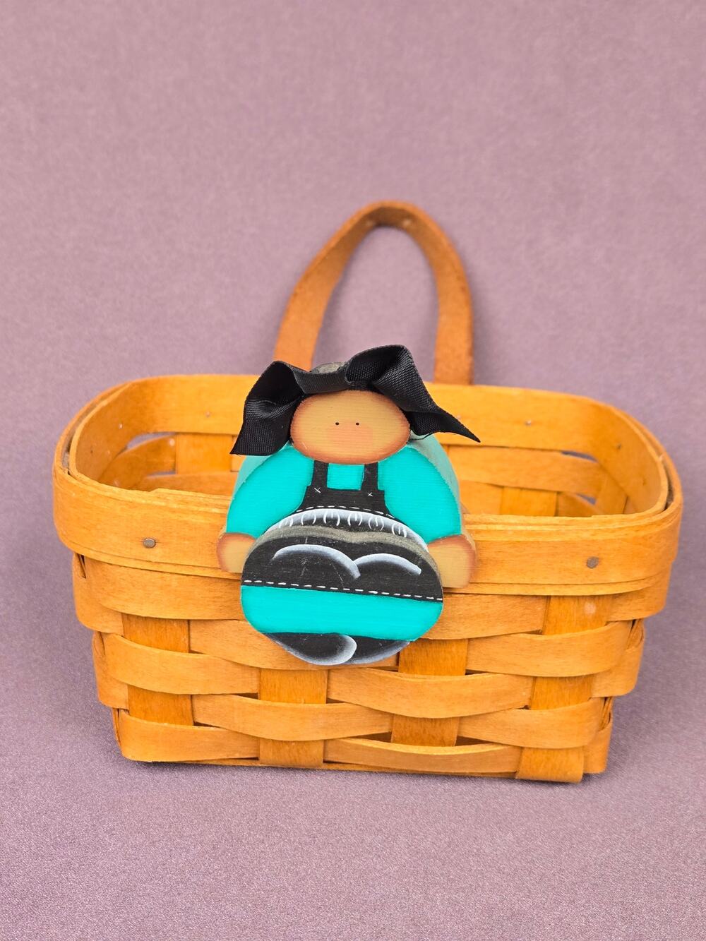 Handpainted Wooden Basket Sitter ~ Basket Accessory *Basket Not Included*